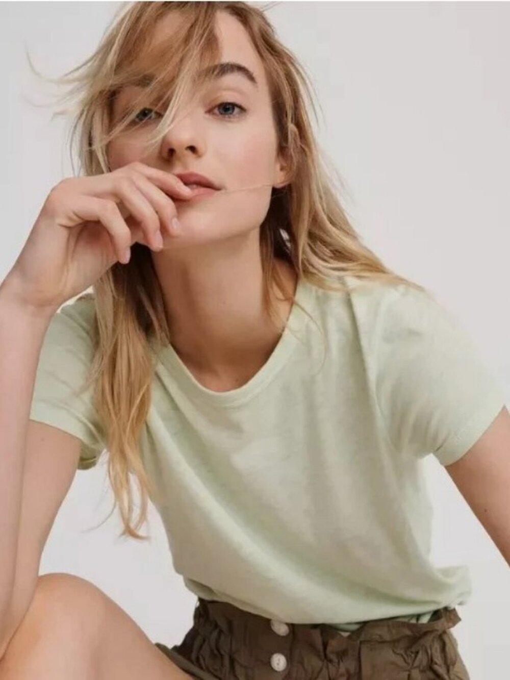 rag & bone The Tee Size XS Bright Green Short Sleeve Cotton Slim Fit